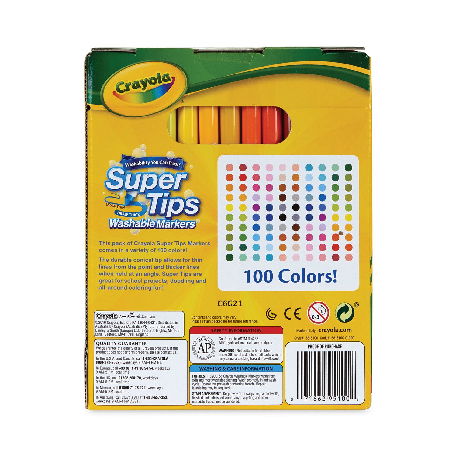 super-tips-washable-markers-fine-broad-bullet-tips-assorted-colors-100-set_cyo585100 - 2