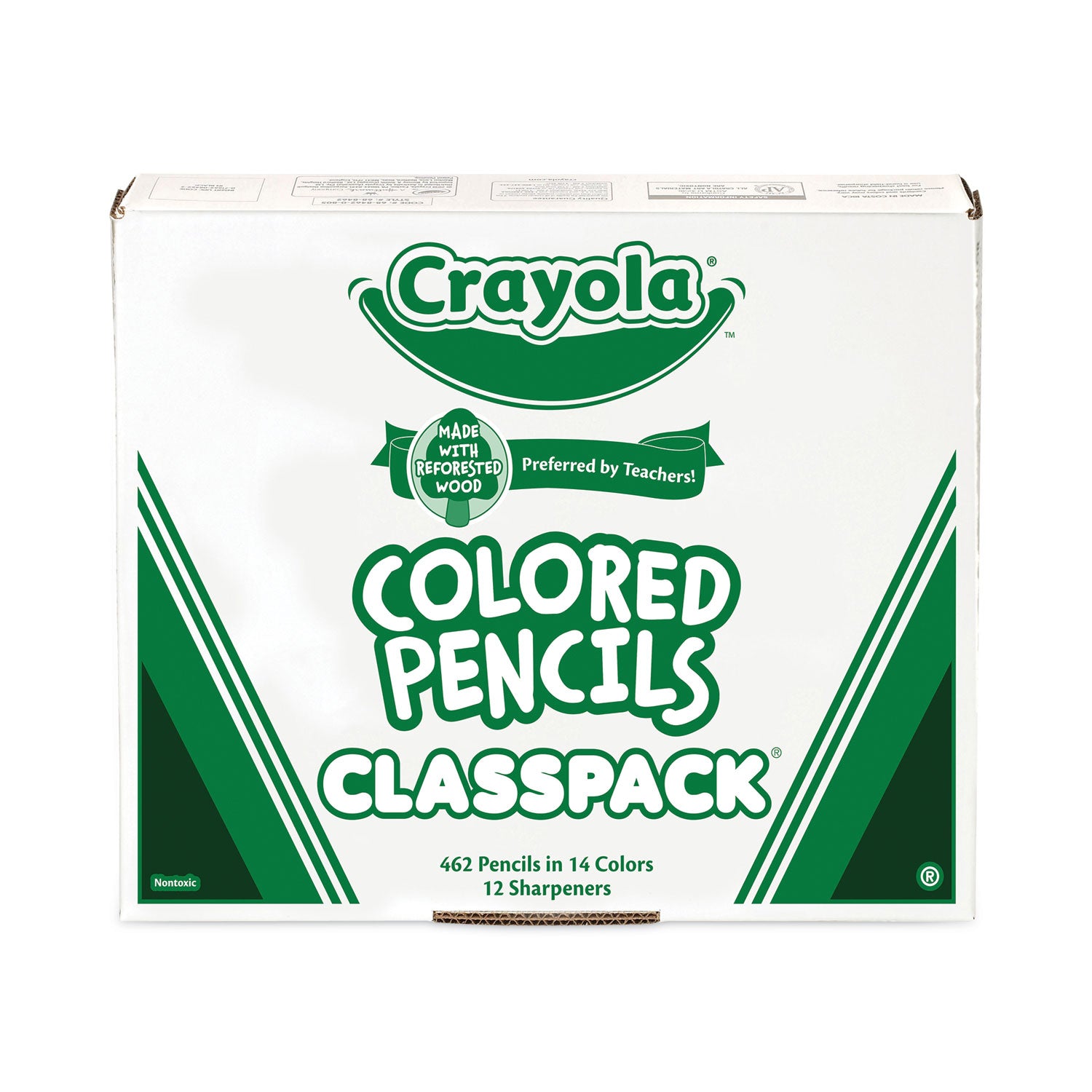 Color Pencil Classpack Set with (462) Pencils and (12) Pencil Sharpeners, 3.3 mm, 2B, Assorted Lead and Barrel Colors, 462/BX