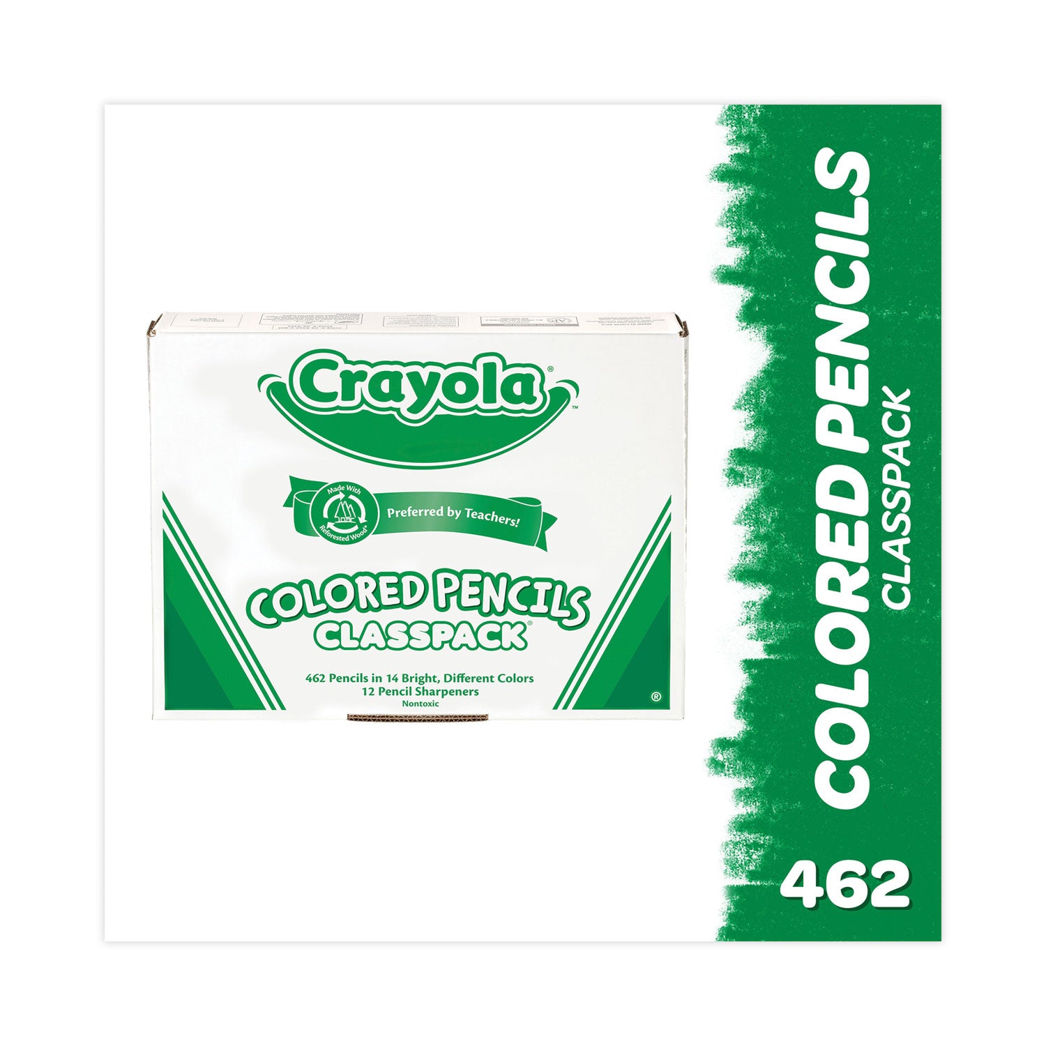 Color Pencil Classpack Set with (462) Pencils and (12) Pencil Sharpeners, 3.3 mm, 2B, Assorted Lead and Barrel Colors, 462/BX