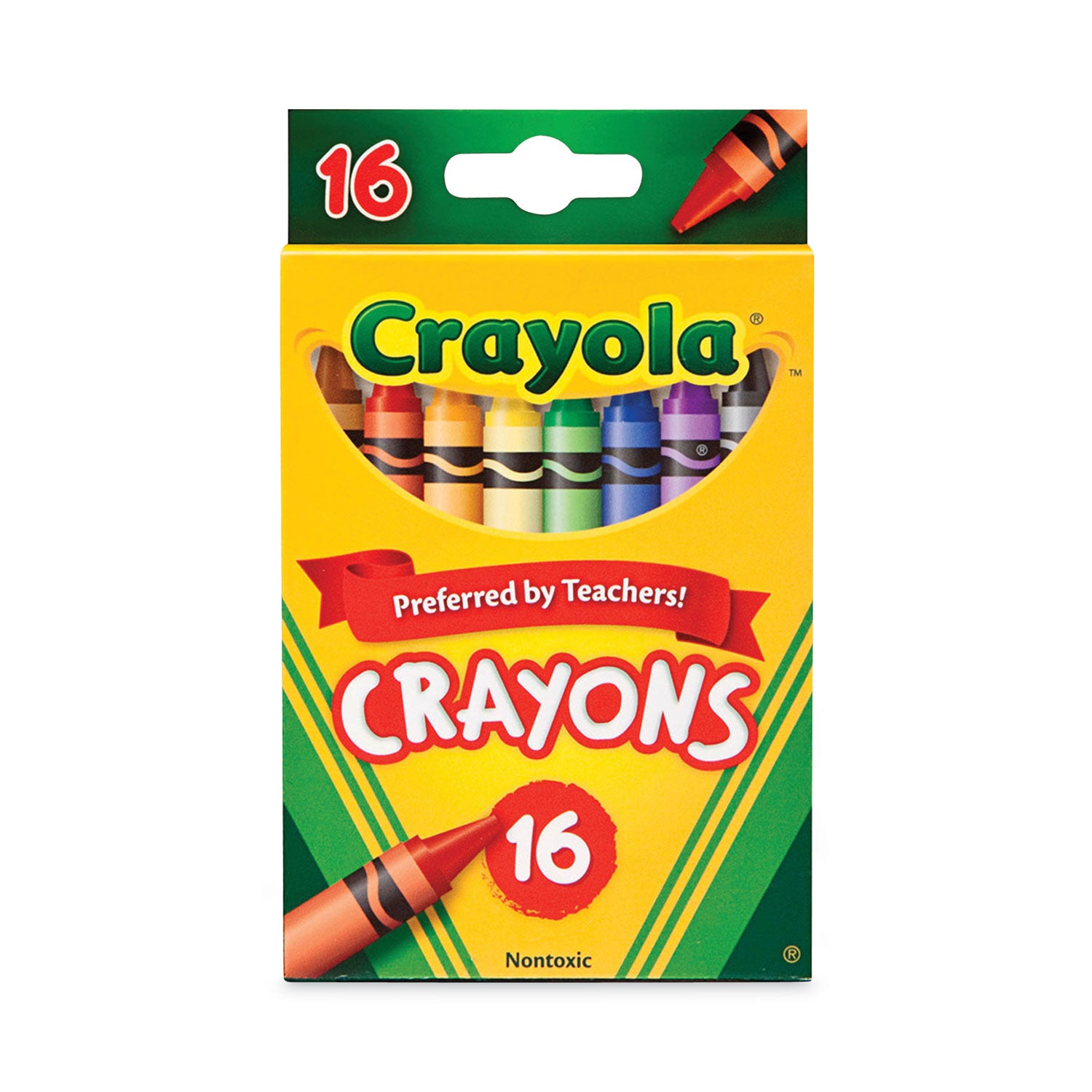 Classic Color Crayons, Peggable Retail Pack, 16 Colors/Pack - 