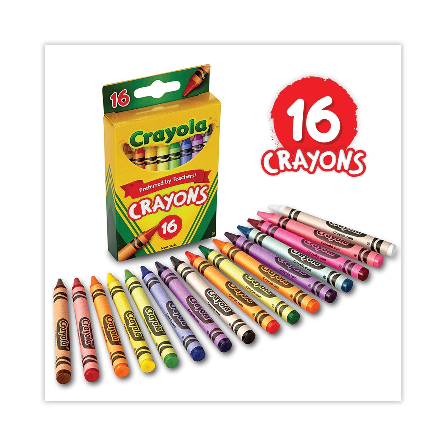 Classic Color Crayons, Peggable Retail Pack, 16 Colors/Pack - 