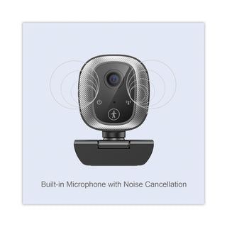 CyberTrack M1 HD Fixed Focus USB Webcam with AI Motion/Facial Tracking, 1920 Pixels x 1080 Pixels, 2.1 Mpixels, Black/Silver