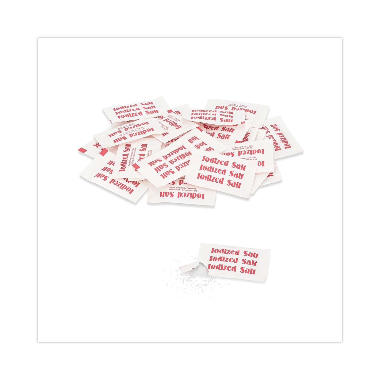 Iodized Salt Packets, 0.75 g Packet, 3,000/Box