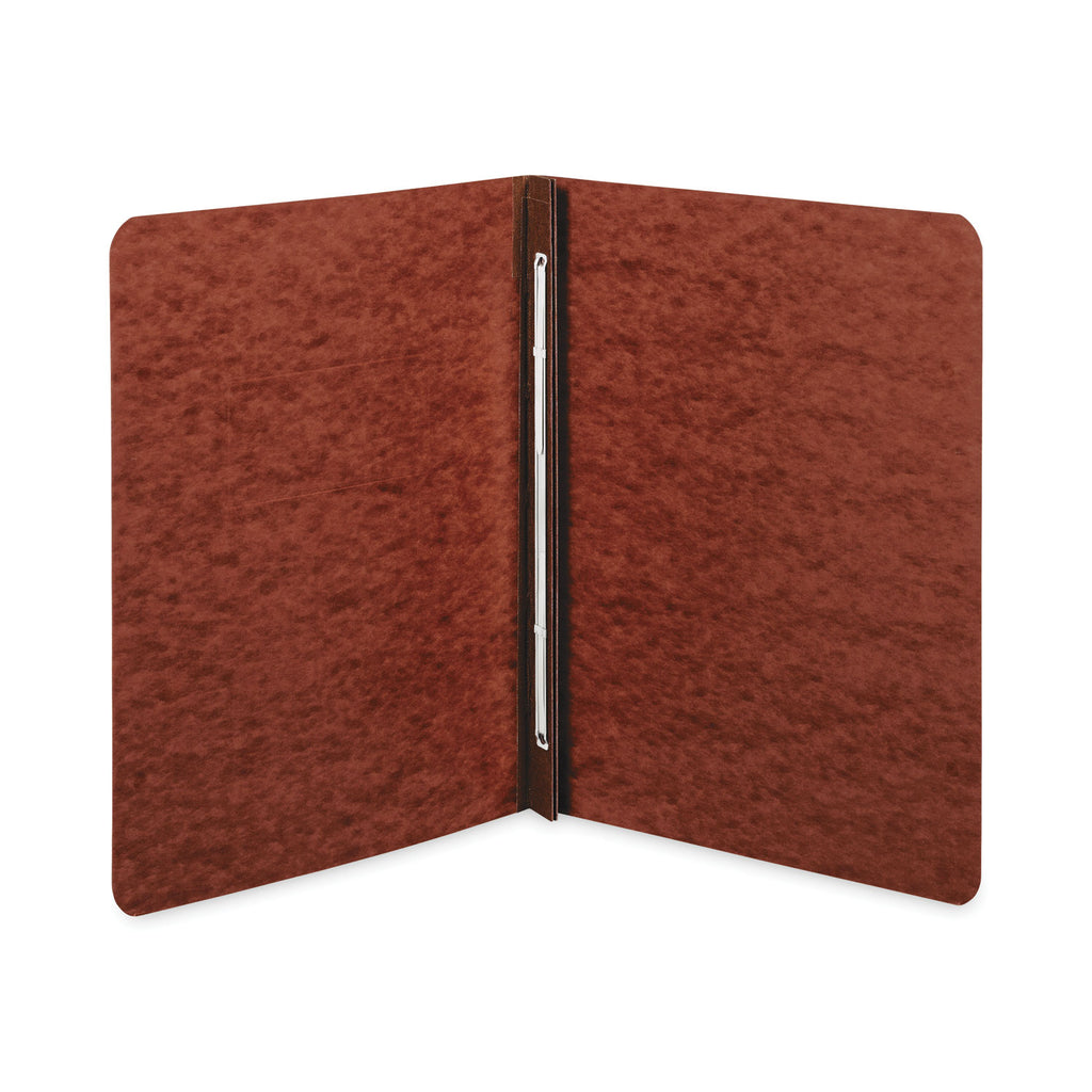 Pressboard Report Cover with Tyvek Reinforced Hinge, Two-Piece Prong Fastener, 3" Capacity, 8.5 x 11, Red/Red