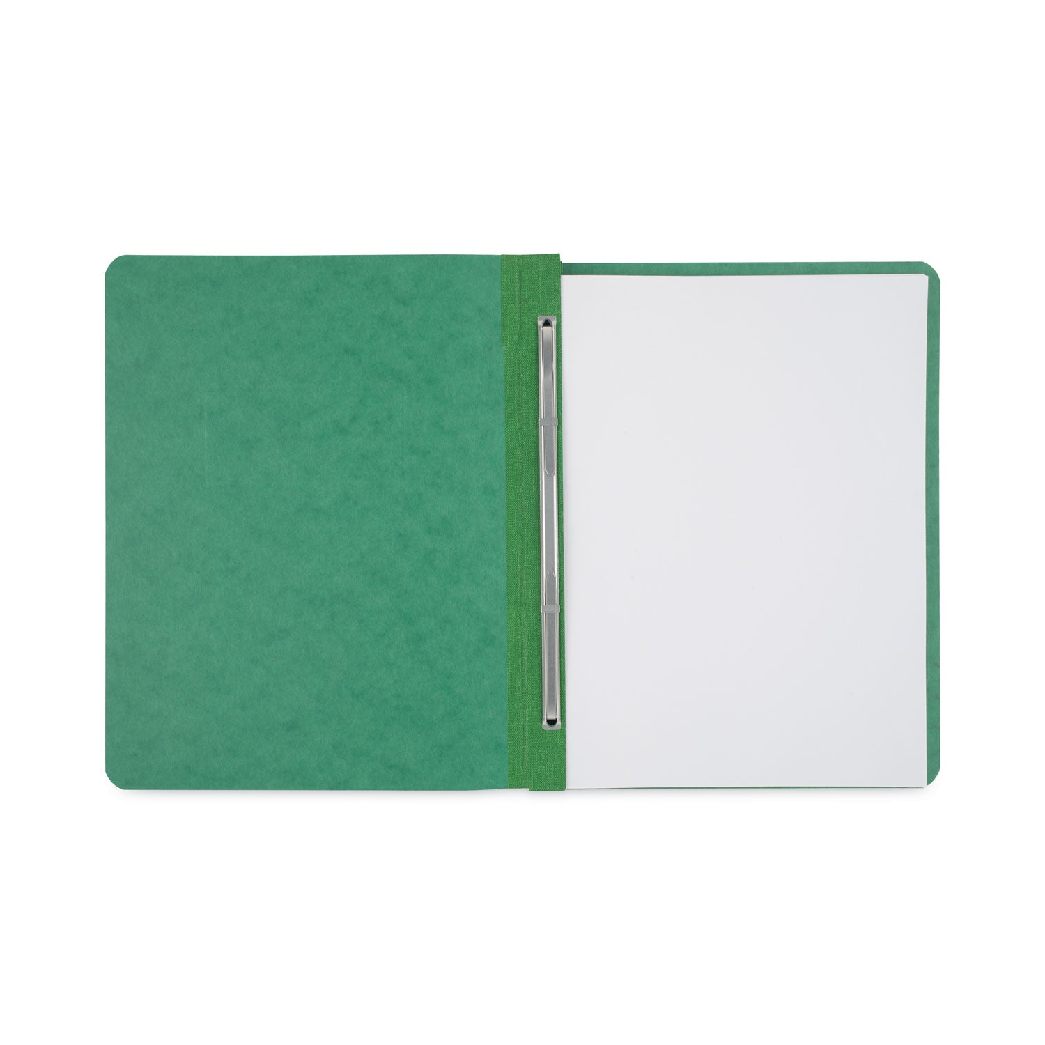 Pressboard Report Cover with Tyvek Reinforced Hinge, Two-Piece Prong Fastener, 3" Capacity, 8.5 x 11, Dark Green/Dark Green - 