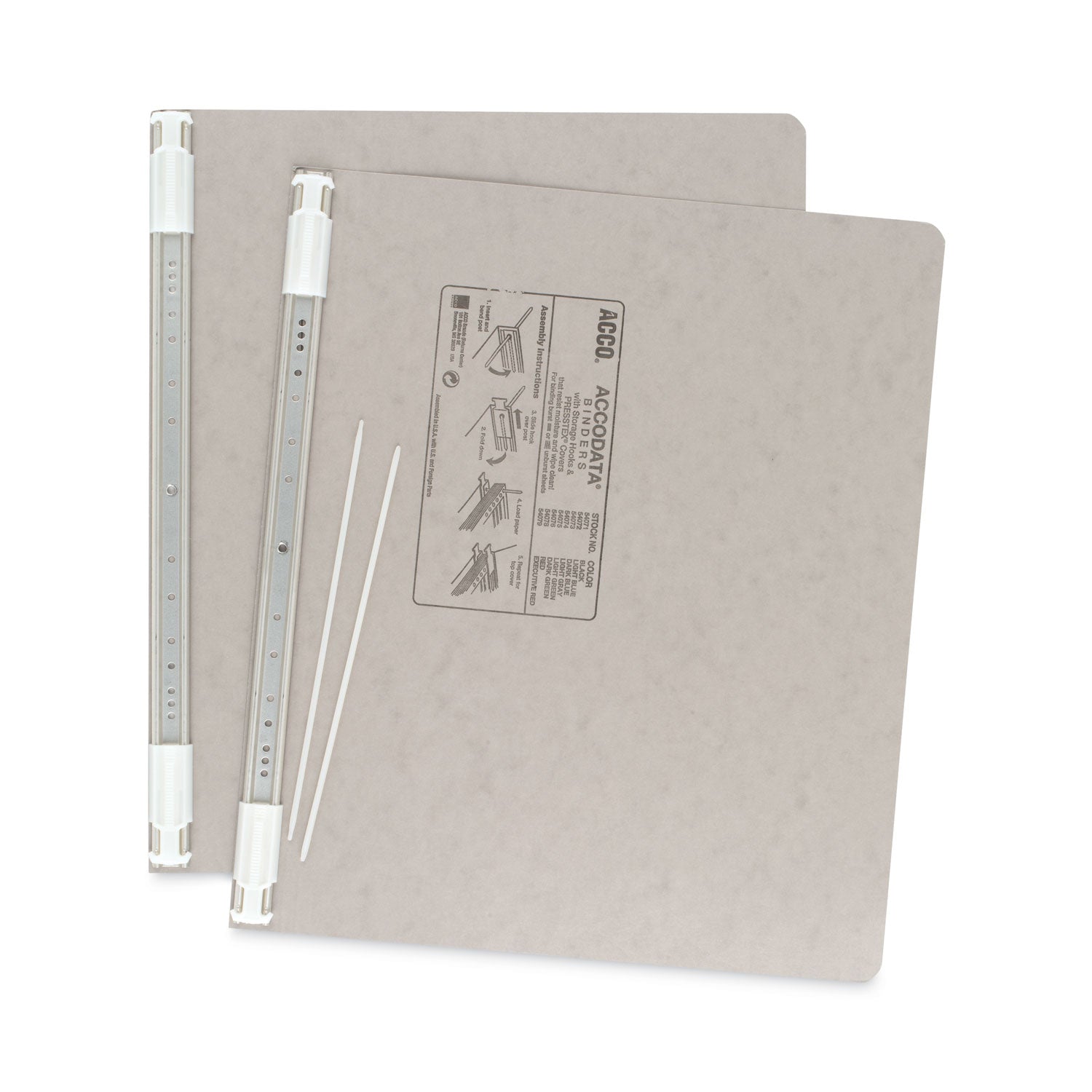 PRESSTEX Covers with Storage Hooks, 2 Posts, 6" Capacity, 14.88 x 11, Light Gray - 