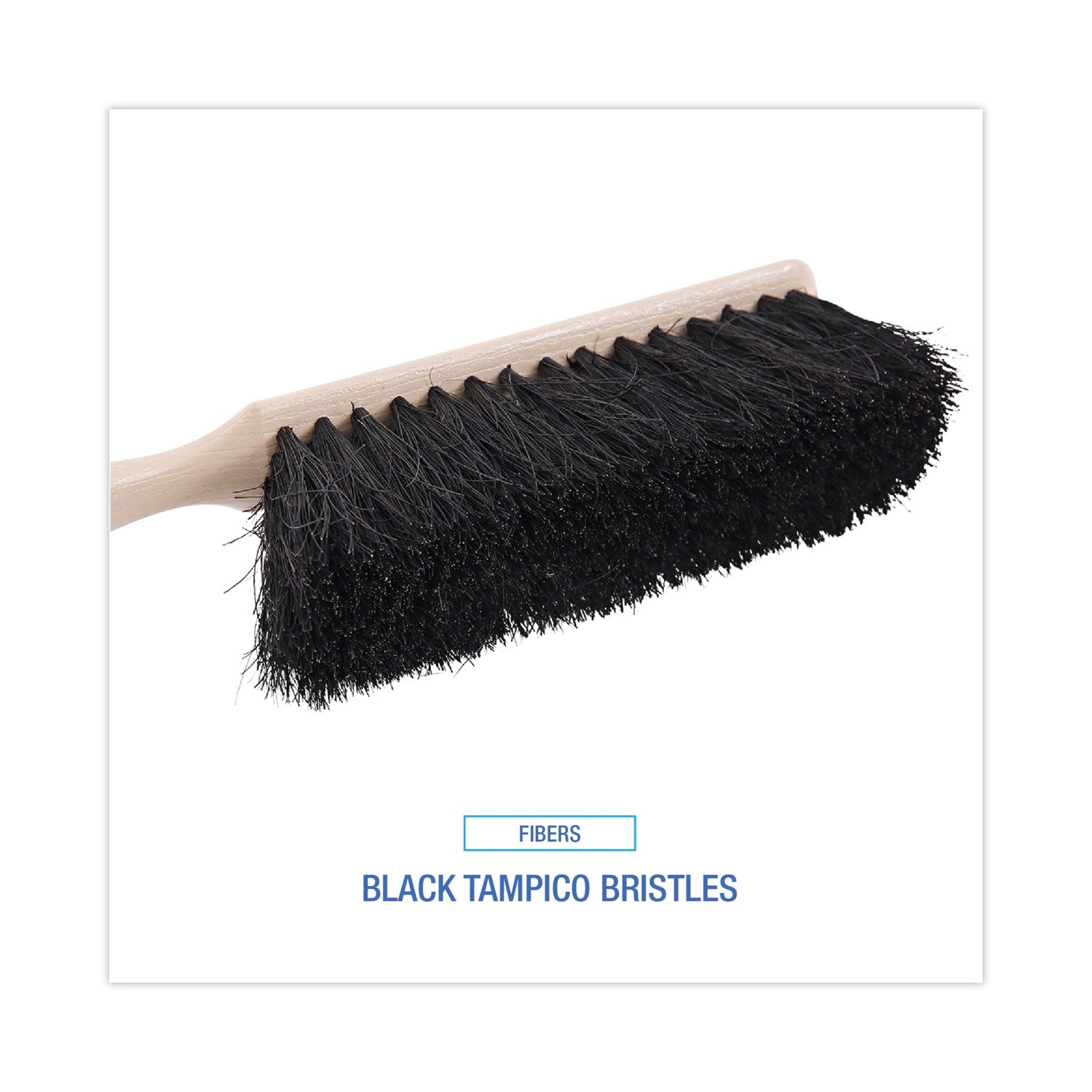 Counter Brush, Black Tampico Bristles, 4.5" Brush, 3.5" Tan Plastic Handle - 