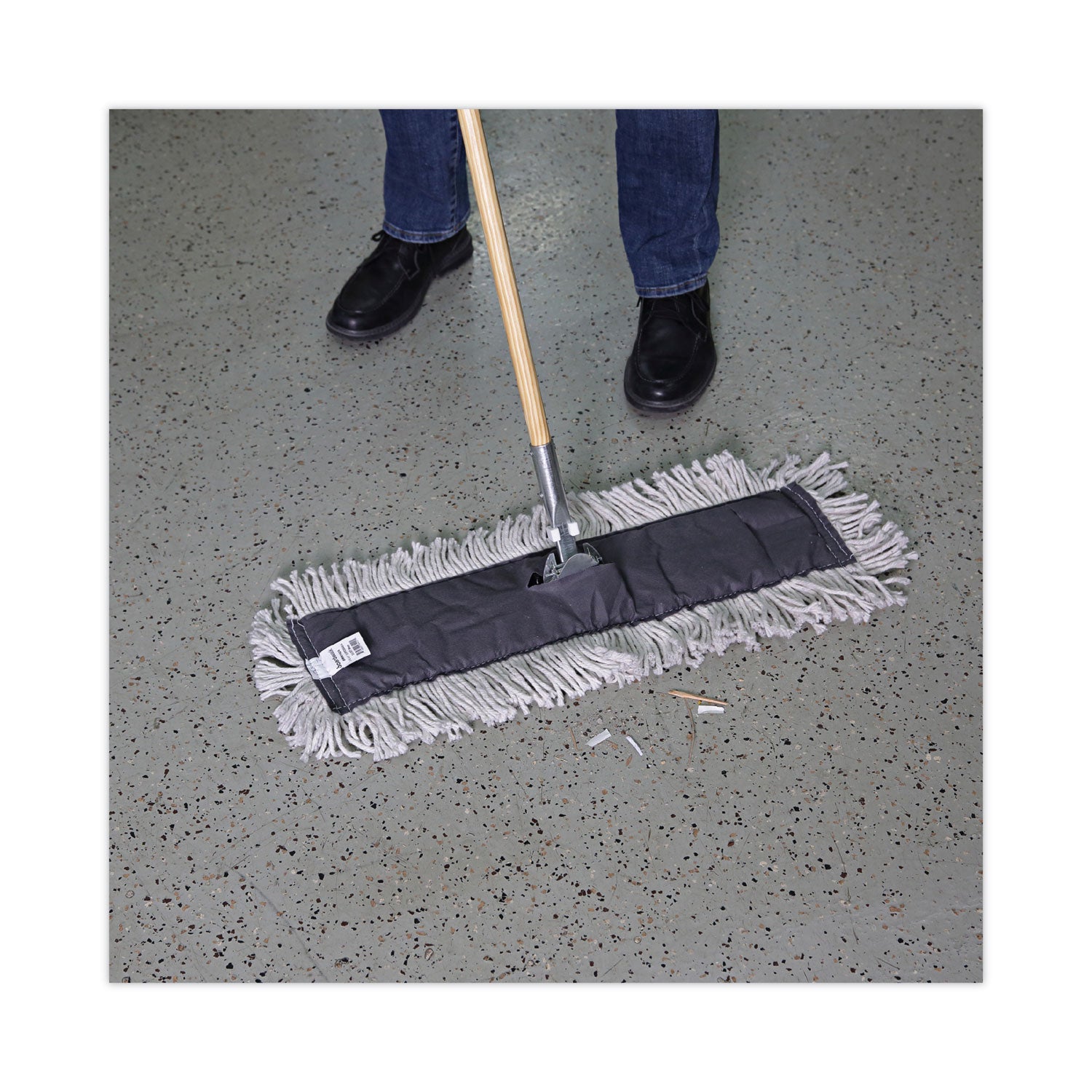 Disposable Cut End Dust Mop Head, Cotton/Synthetic, 24w x 5d, White