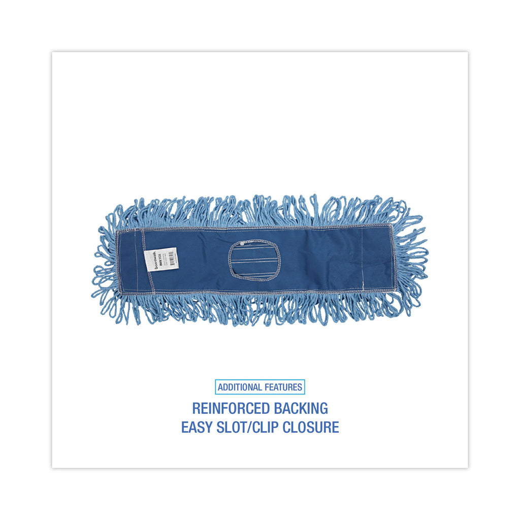 Mop Head, Dust, Looped-End, Cotton/Synthetic Fibers, 24 x 5, Blue