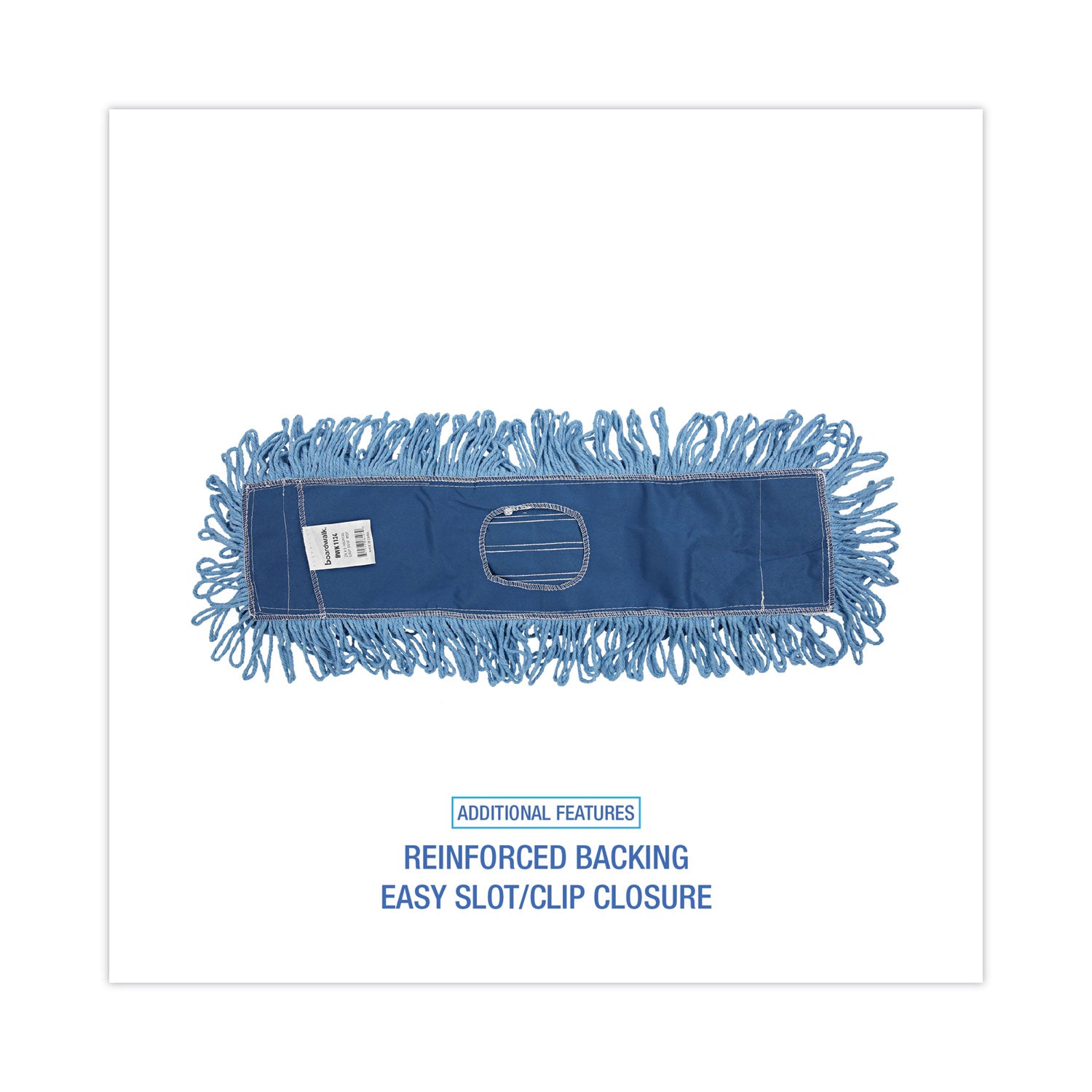 Mop Head, Dust, Looped-End, Cotton/Synthetic Fibers, 24 x 5, Blue - 