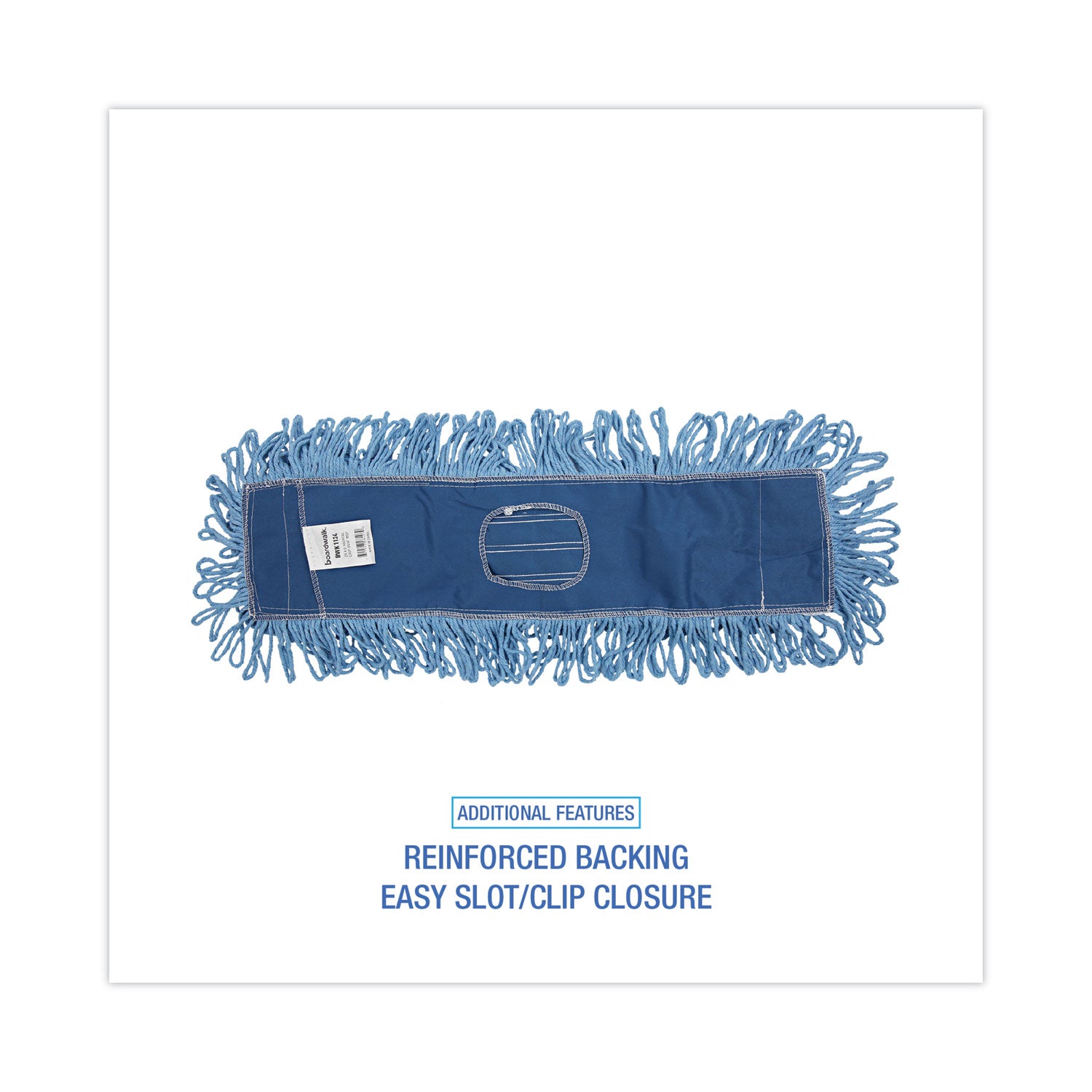 Mop Head, Dust, Looped-End, Cotton/Synthetic Fibers, 24 x 5, Blue