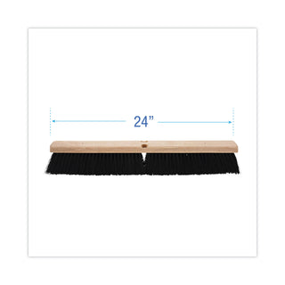Floor Brush Head, 3" Black Polypropylene Bristles, 24" Brush