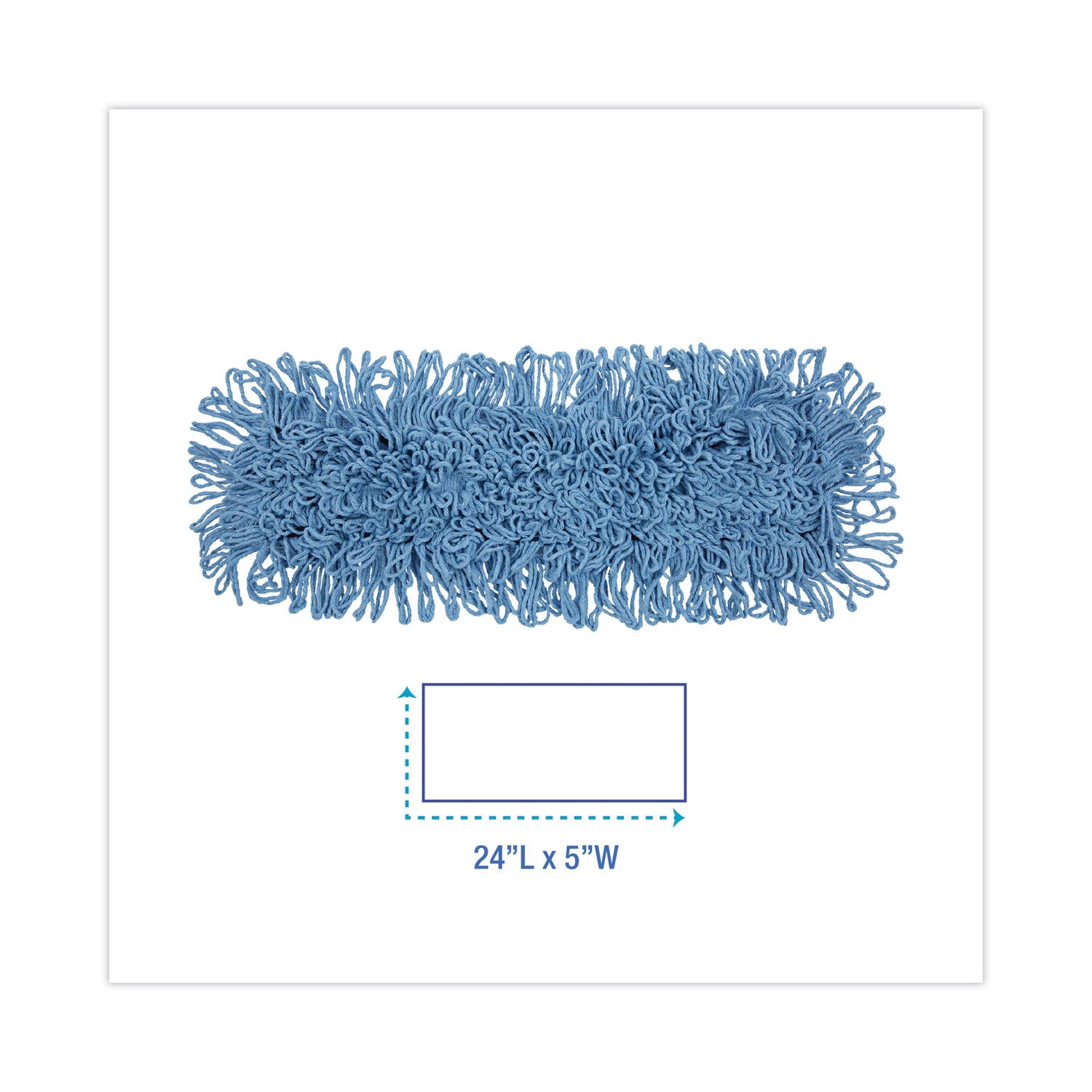 Mop Head, Dust, Looped-End, Cotton/Synthetic Fibers, 24 x 5, Blue - 