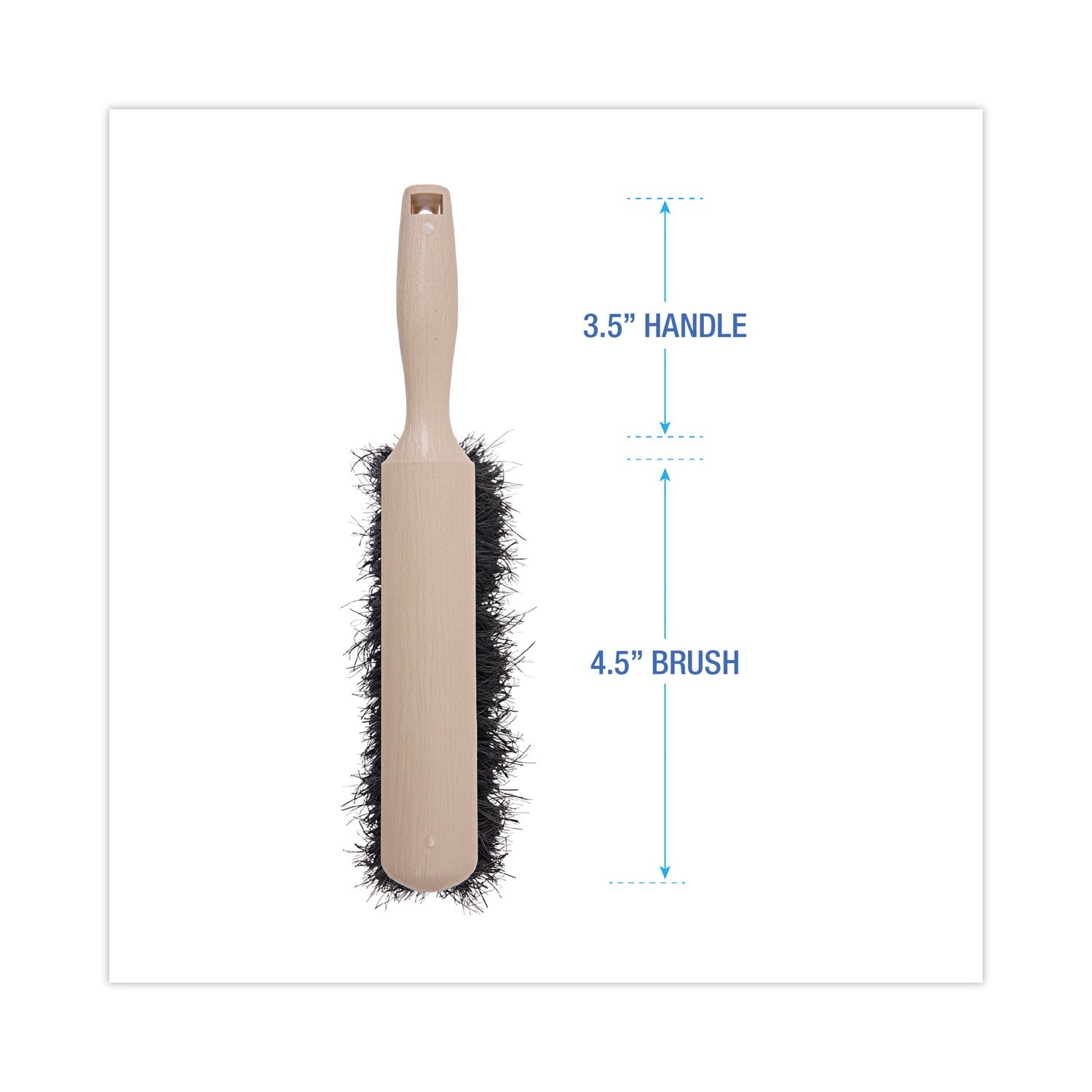 Counter Brush, Black Tampico Bristles, 4.5" Brush, 3.5" Tan Plastic Handle - 