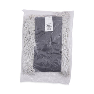 Disposable Dust Mop Head w/Sewn Center Fringe, Cotton/Synthetic, 36w x 5d, White