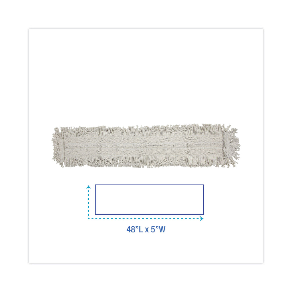Mop Head, Dust, Disposable, Cotton/Synthetic Fibers, 48 x 5, White