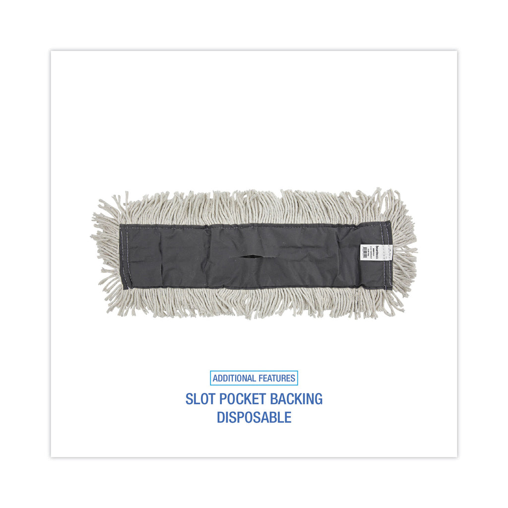 Disposable Cut End Dust Mop Head, Cotton/Synthetic, 24w x 5d, White