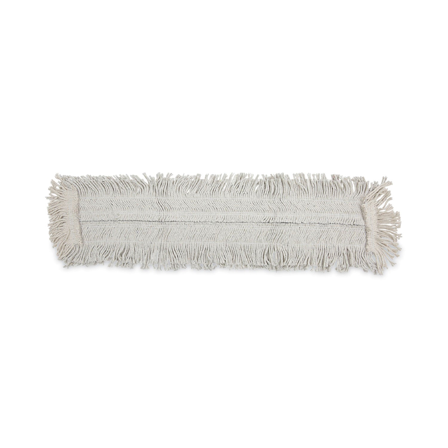 Disposable Dust Mop Head w/Sewn Center Fringe, Cotton/Synthetic, 36w x 5d, White - 
