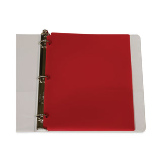 Two-Pocket Heavyweight Poly Portfolio Folder, 3-Hole Punch, 11 x 8.5, Red, 25/Box