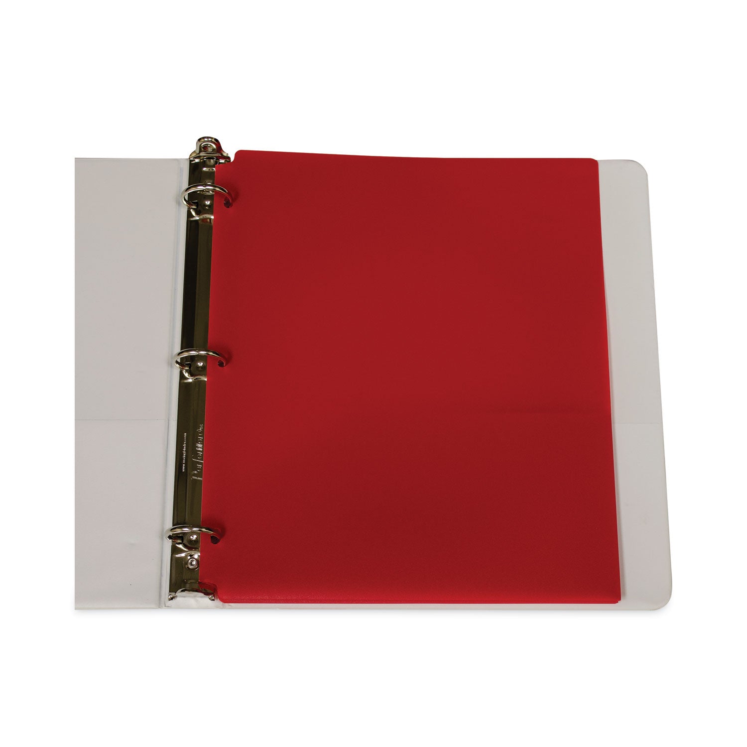 Two-Pocket Heavyweight Poly Portfolio Folder, 3-Hole Punch, 11 x 8.5, Red, 25/Box