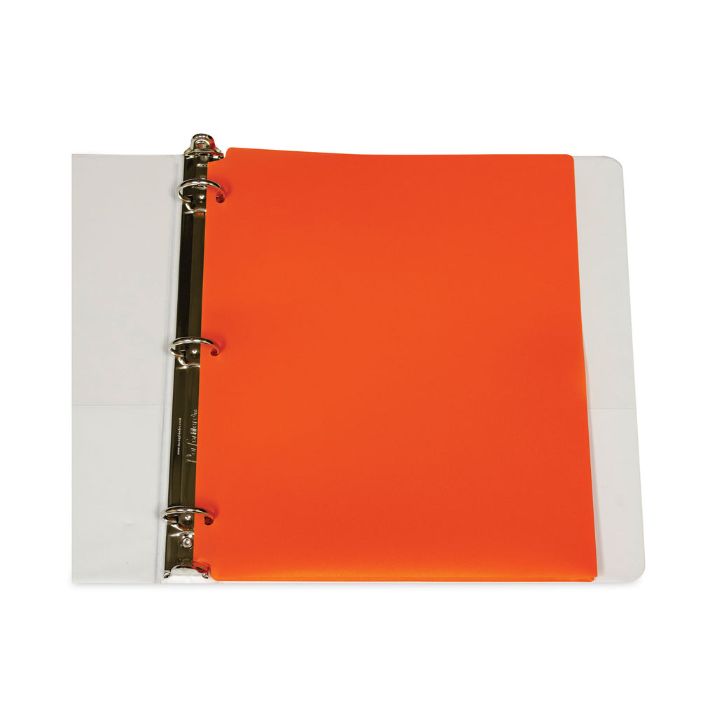 Two-Pocket Heavyweight Poly Portfolio Folder, 3-Hole Punch, 11 x 8.5, Green, 25/Box