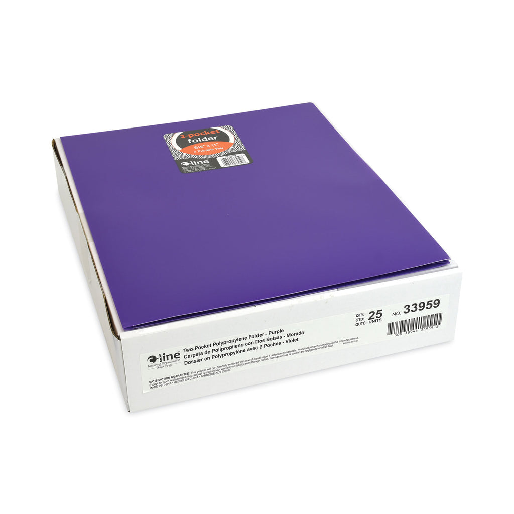 Two-Pocket Heavyweight Poly Portfolio Folder, 11 x 8.5, Purple, 25/Box