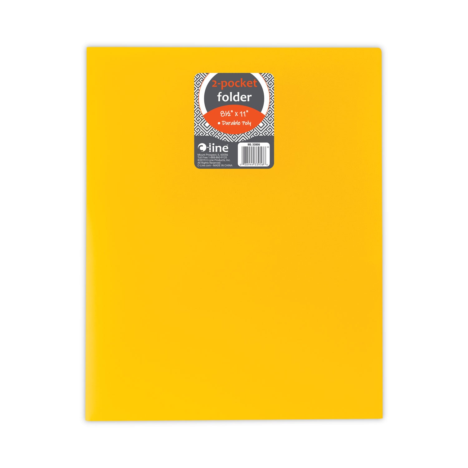 Two-Pocket Heavyweight Poly Portfolio Folder, 11 x 8.5, Yellow, 25/Box