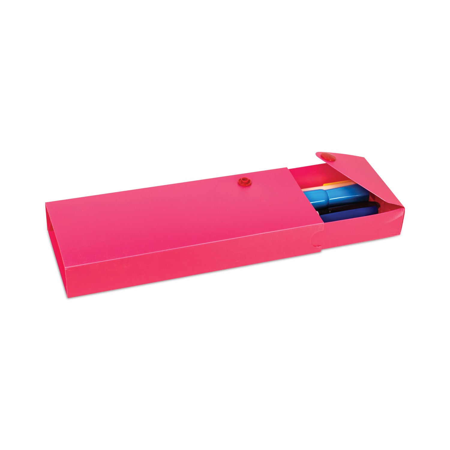 Slider Pencil Case, 11.43 x 9.5 x 0.6, Sandy Gray, Seafoam Green, Seaside Blue, Sunset Red, Sunny Yellow, 24/Carton