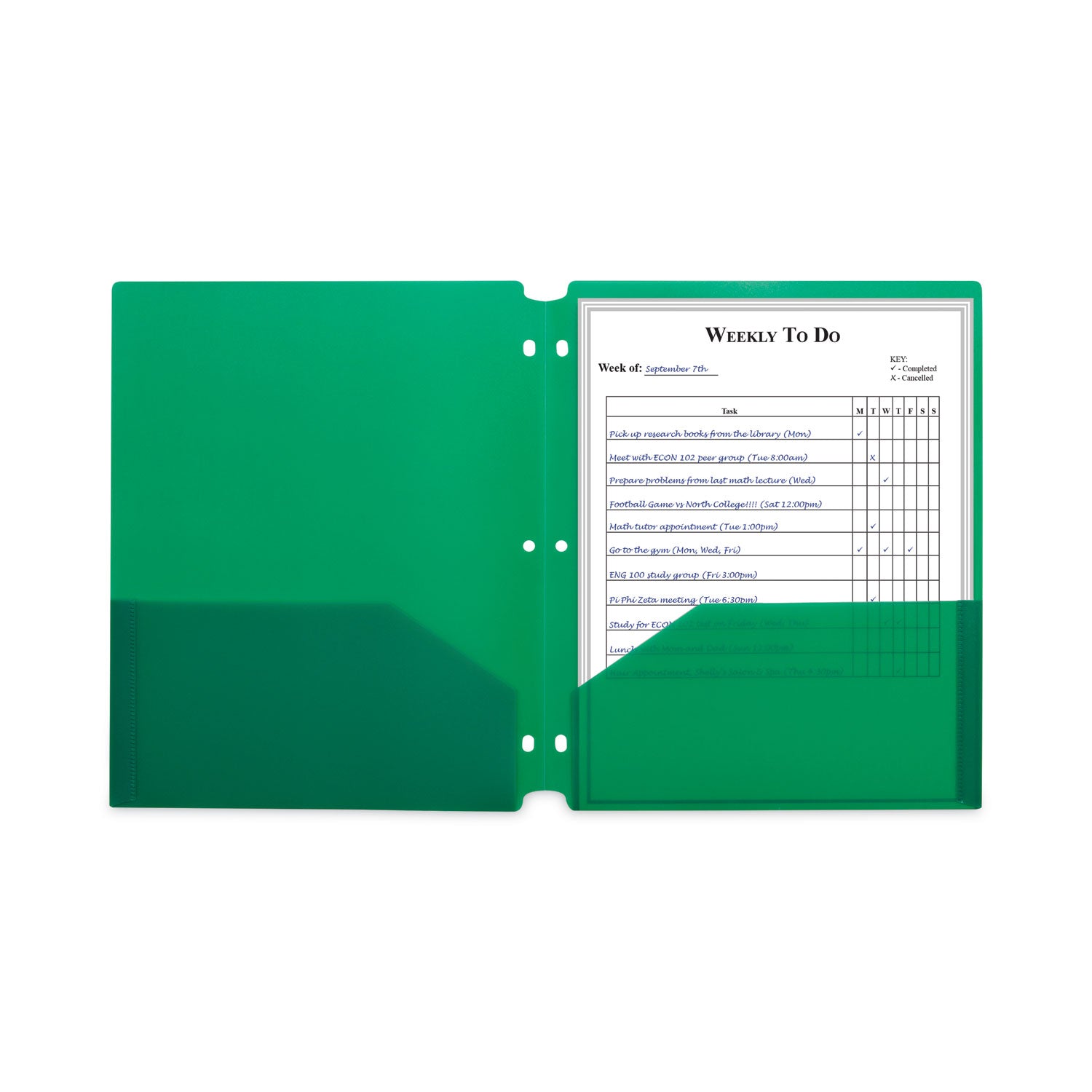 two-pocket-heavyweight-poly-portfolio-folder-3-hole-punch-11-x-85-green-25-box_cli33933bx - 4