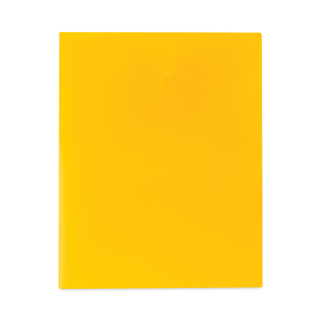 Two-Pocket Heavyweight Poly Portfolio Folder, 11 x 8.5, Yellow, 25/Box