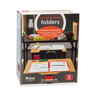 Classroom Connector Folders, 11 x 8.5, Red, 25/Box