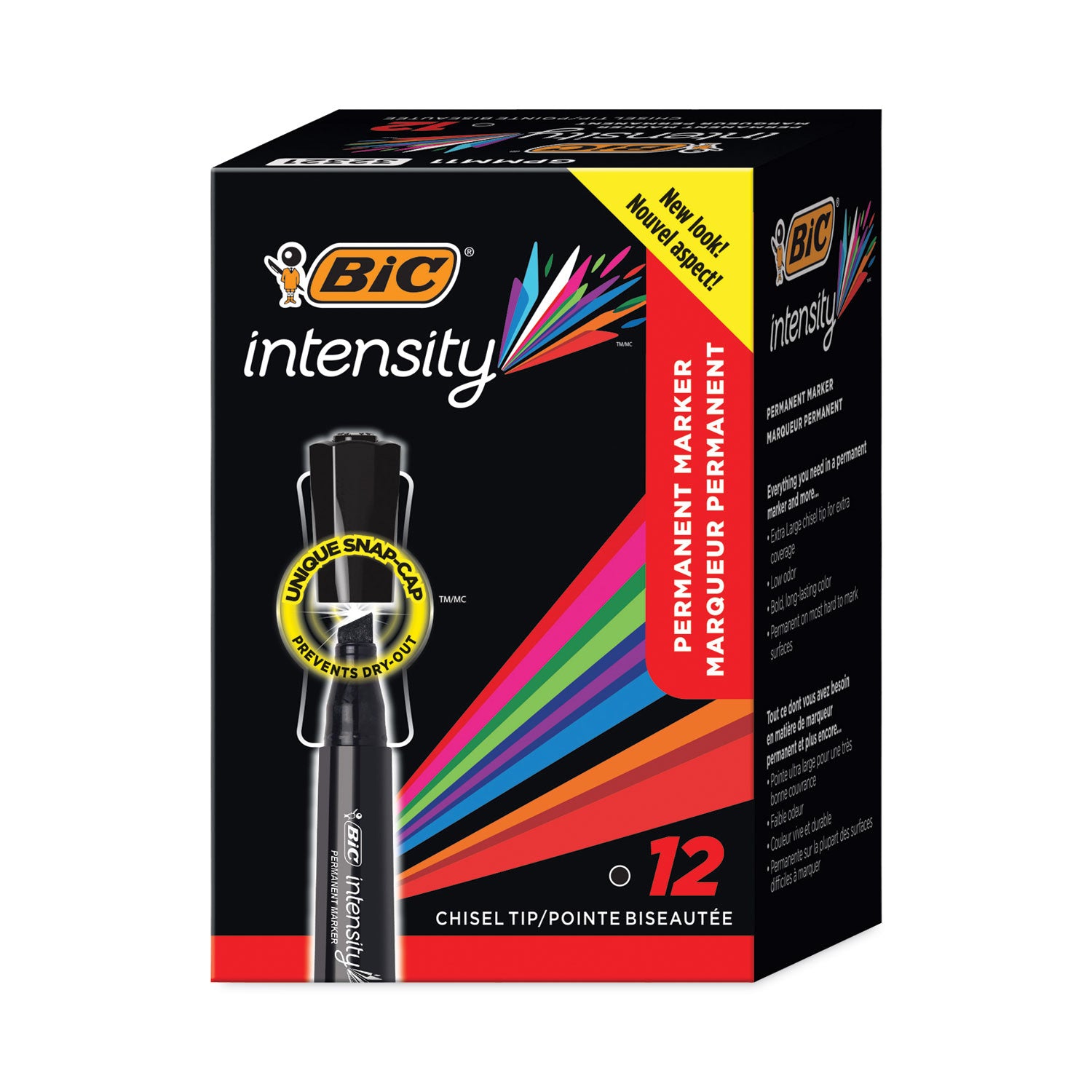 Intensity Chisel Tip Permanent Marker, Broad Chisel Tip, Tuxedo Black, Dozen - 