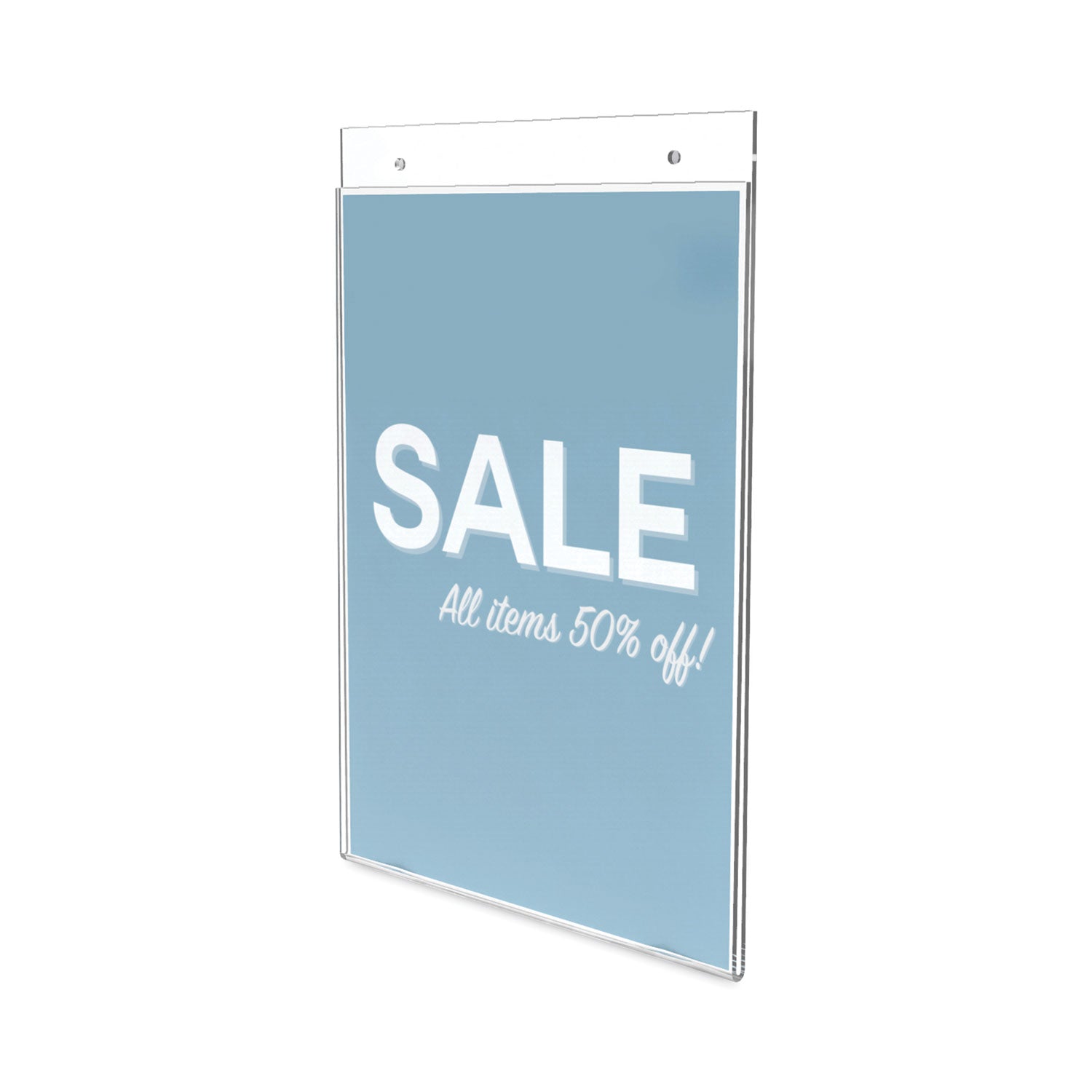 Classic Image Wall-Mount Sign Holder, Portrait, 8.5 x 11, Clear - 