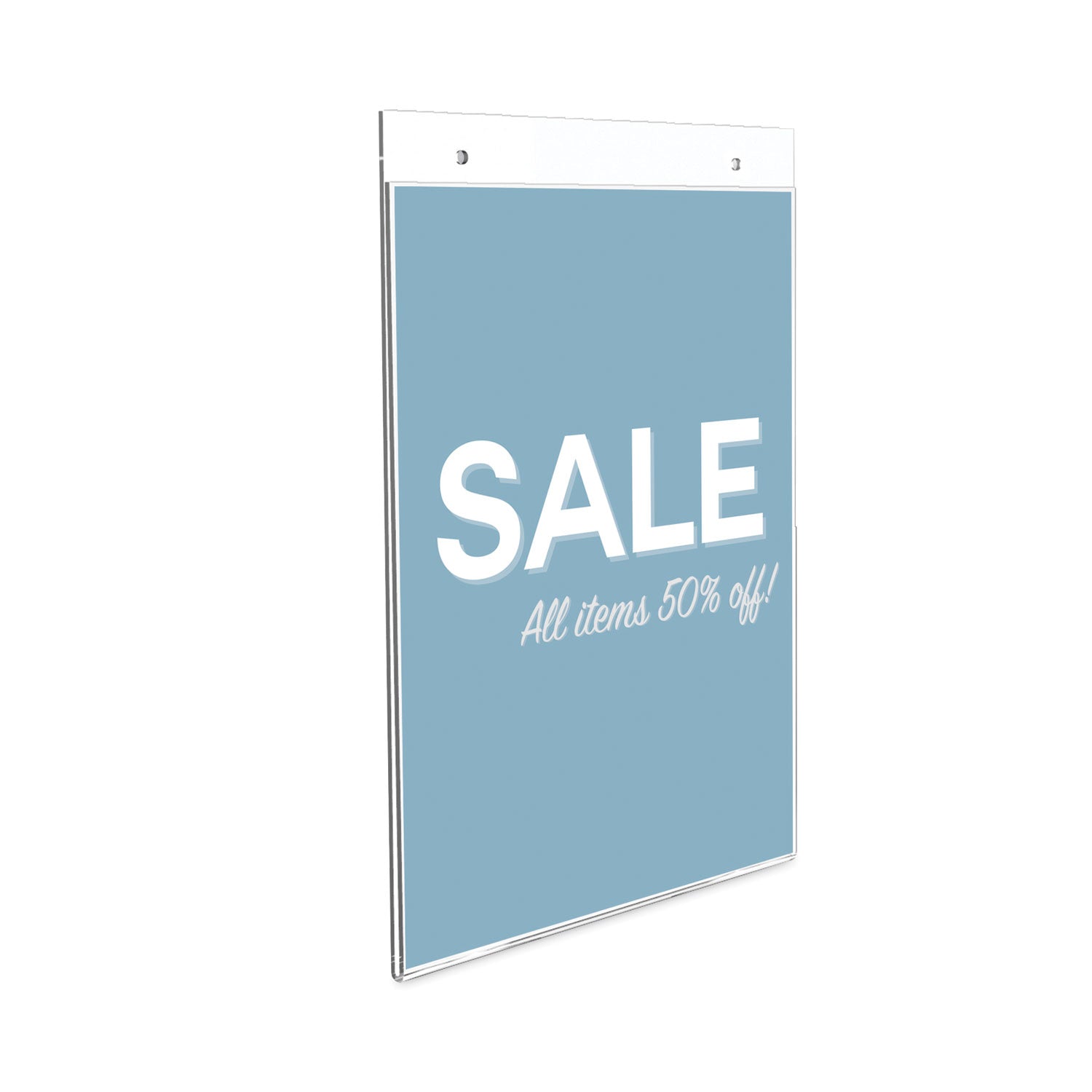 Classic Image Wall-Mount Sign Holder, Portrait, 8.5 x 11, Clear