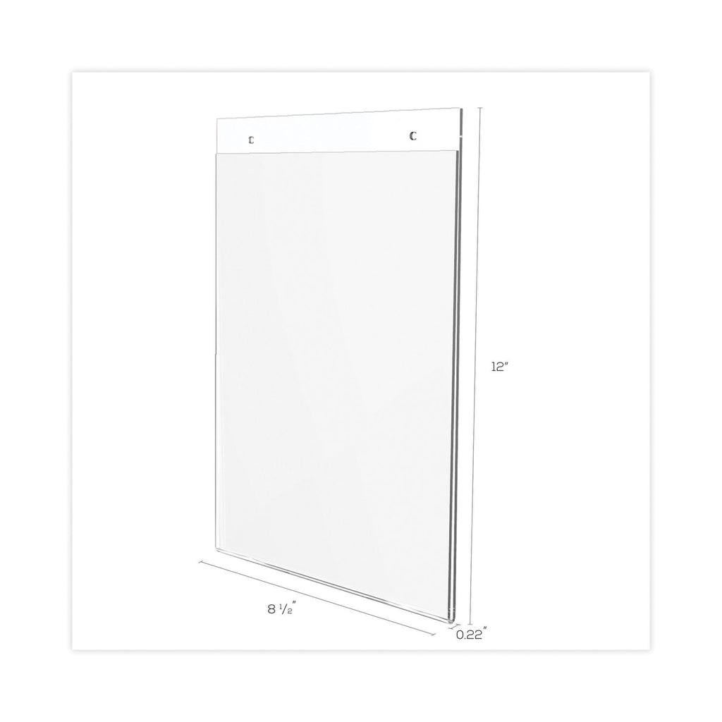 Classic Image Wall-Mount Sign Holder, Portrait, 8.5 x 11, Clear
