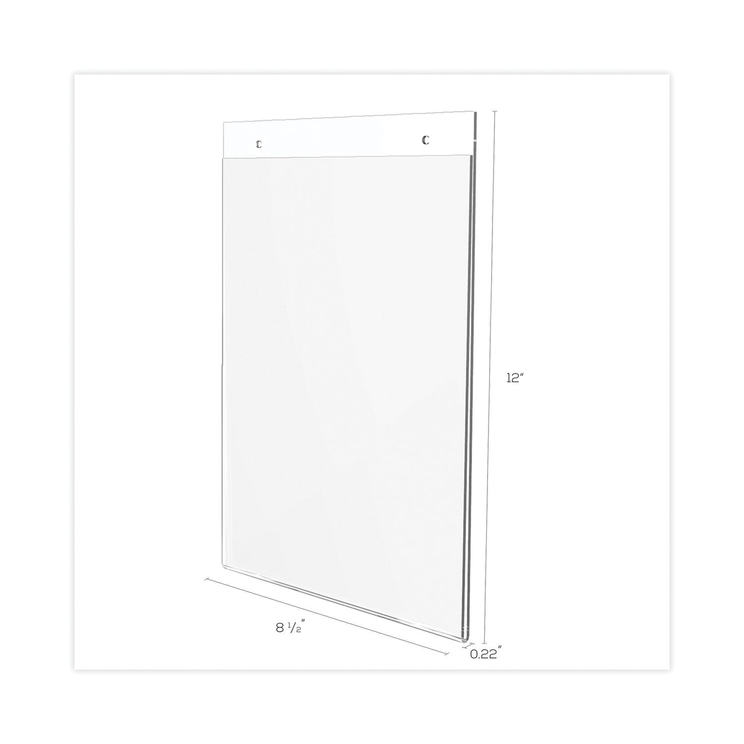 Classic Image Wall-Mount Sign Holder, Portrait, 8.5 x 11, Clear
