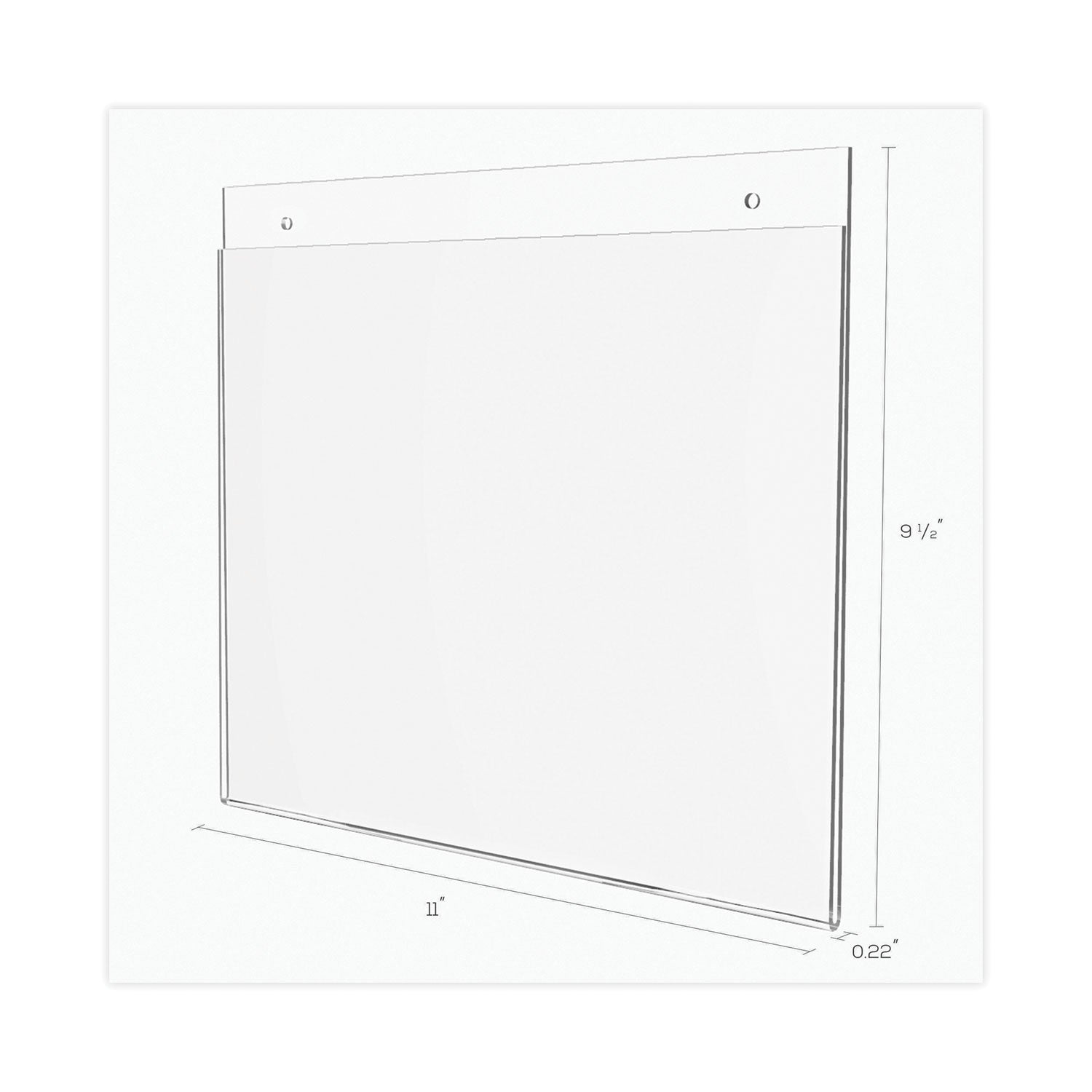 Classic Image Wall-Mount Sign Holder, Landscape, 11 x 8.5, Clear