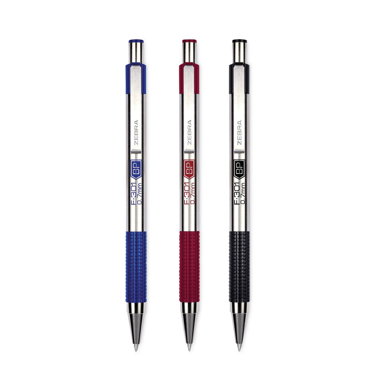 f-301-ballpoint-pen-retractable-fine-07-mm-assorted-ink-and-barrel-colors-4-pack_zeb27174 - 1