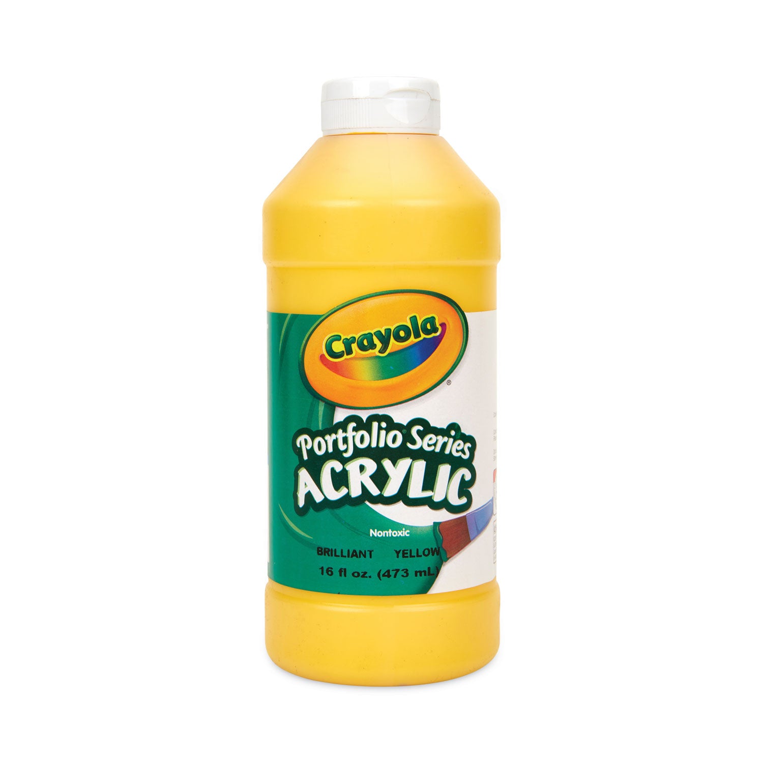 Crayola Portfolio Series Acrylic Paint - 16 fl oz - 1 Each - Brilliant Yellow