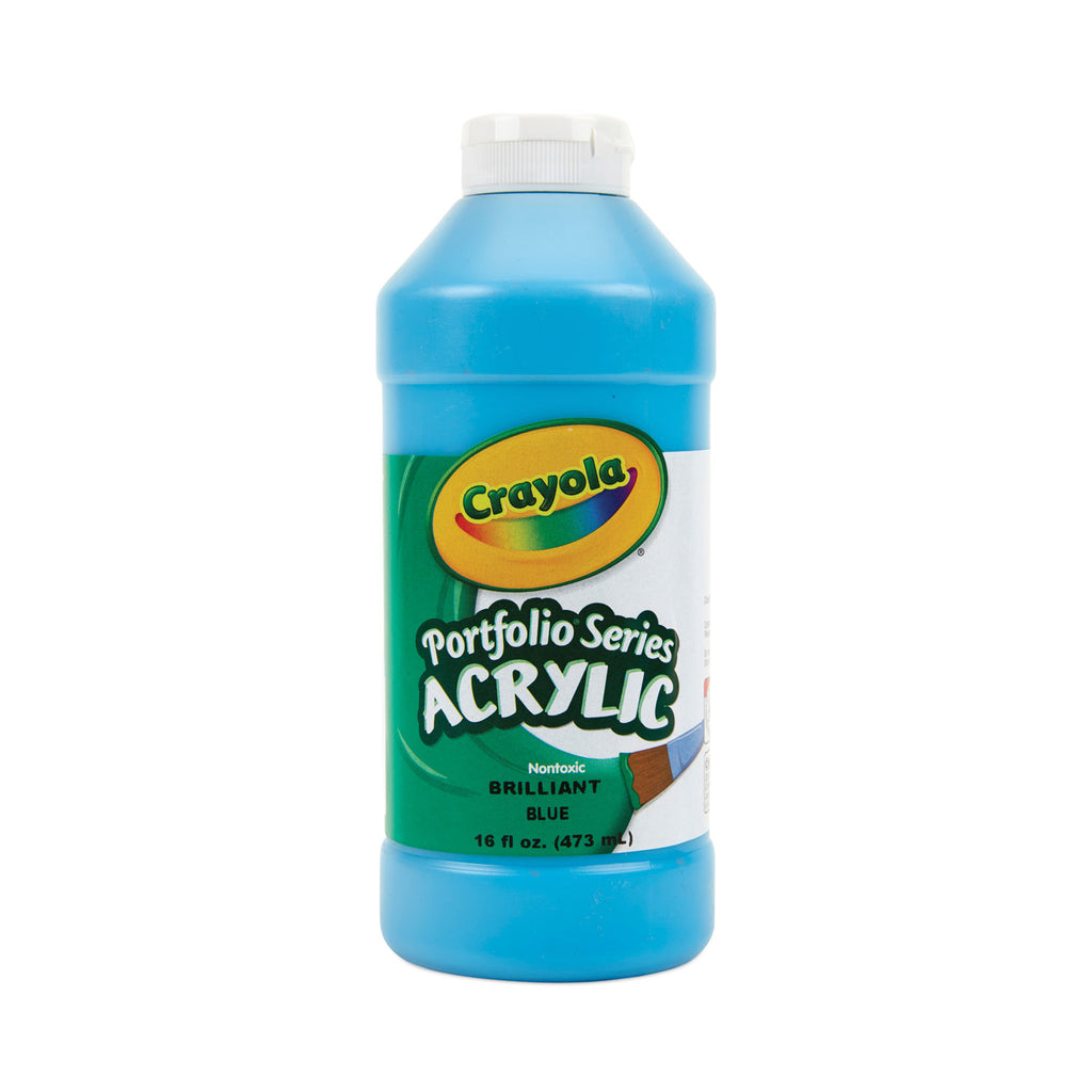 Crayola Portfolio Series Acrylic Paint - 16 fl oz - 1 Each - Brilliant Blue