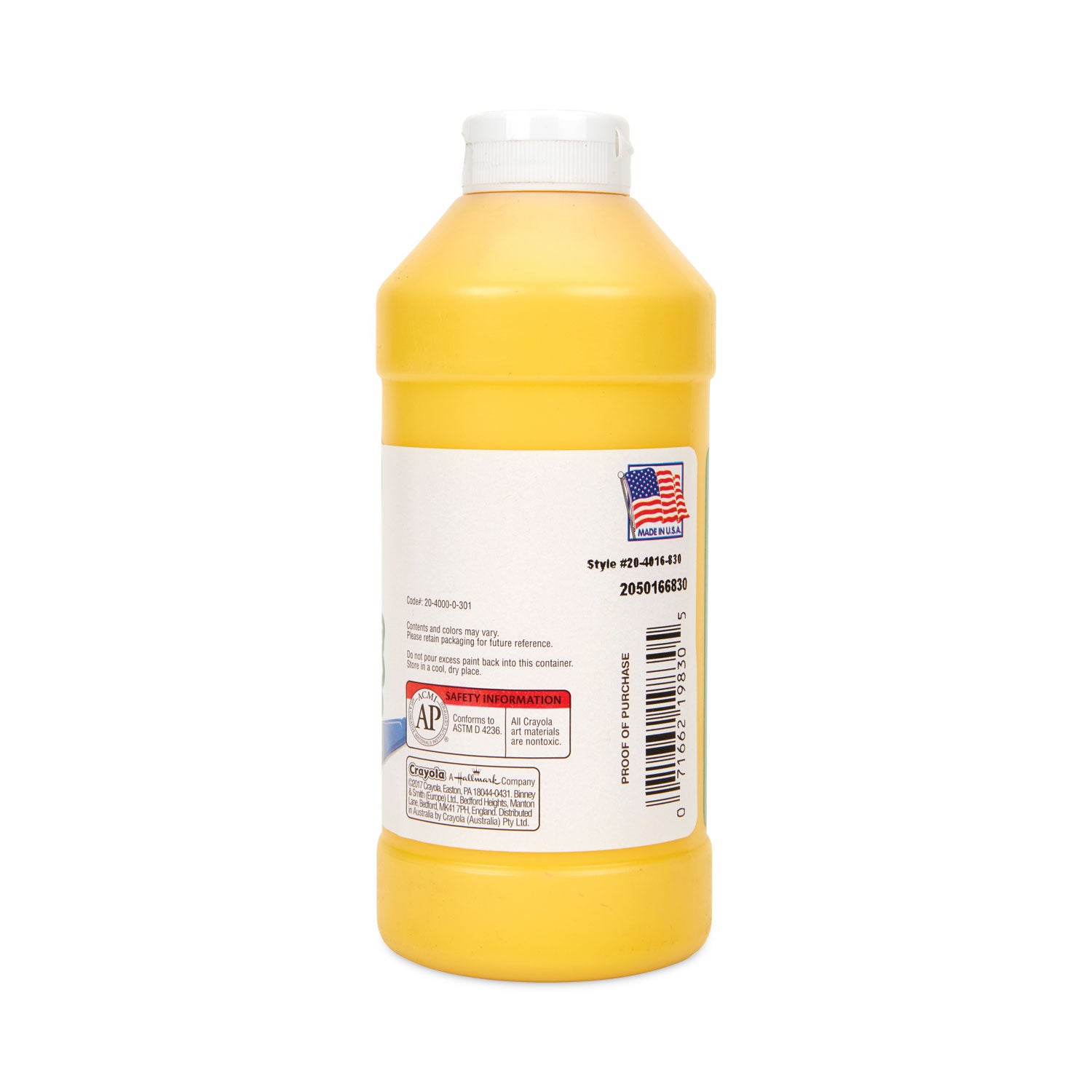 Crayola Portfolio Series Acrylic Paint - 16 fl oz - 1 Each - Brilliant Yellow