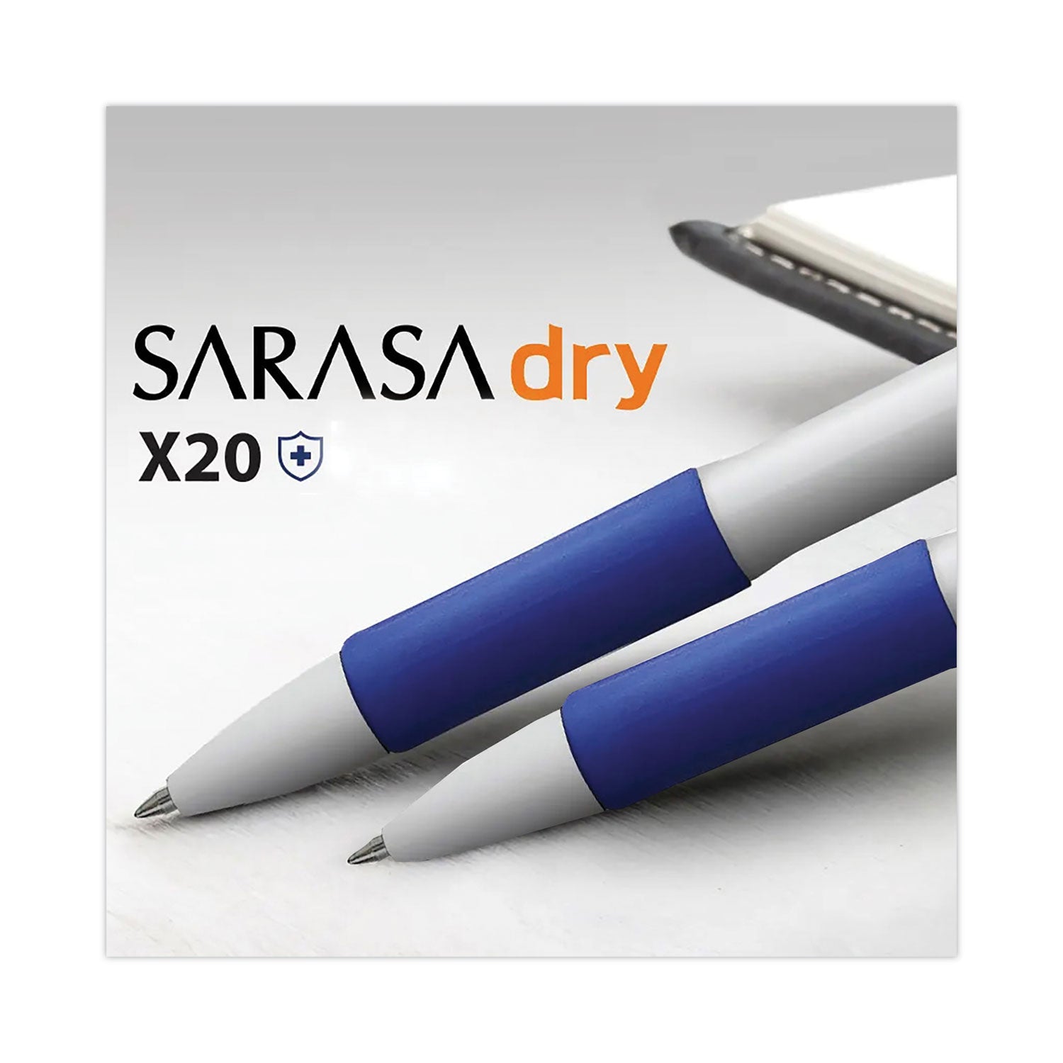 sarasa-dry-x20+-gel-pen-retractable-fine-07-mm-blue-ink-white-blue-barrel-dozen_zeb41620 - 4