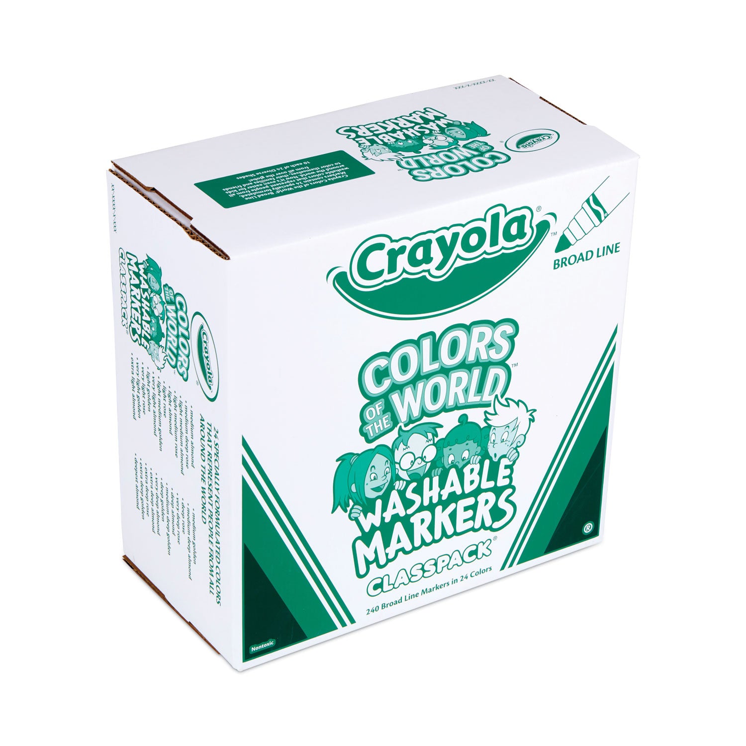 colors-of-the-world-washable-markers-classpack-broad-bullet-tip-assorted-colors-240-pack_cyo588228 - 3