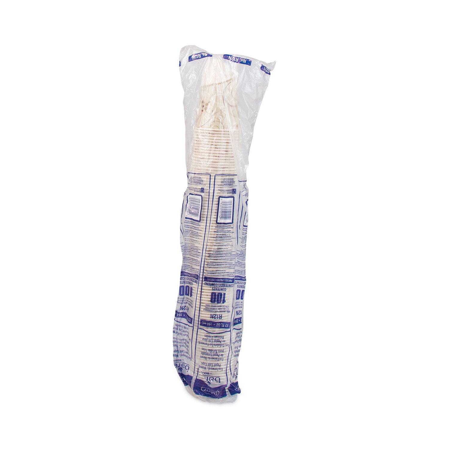 Symphony Treated-Paper Cold Cups, ProPlanet Seal, 12 oz, White/Beige/Red, 100/Bag, 20 Bags/Carton