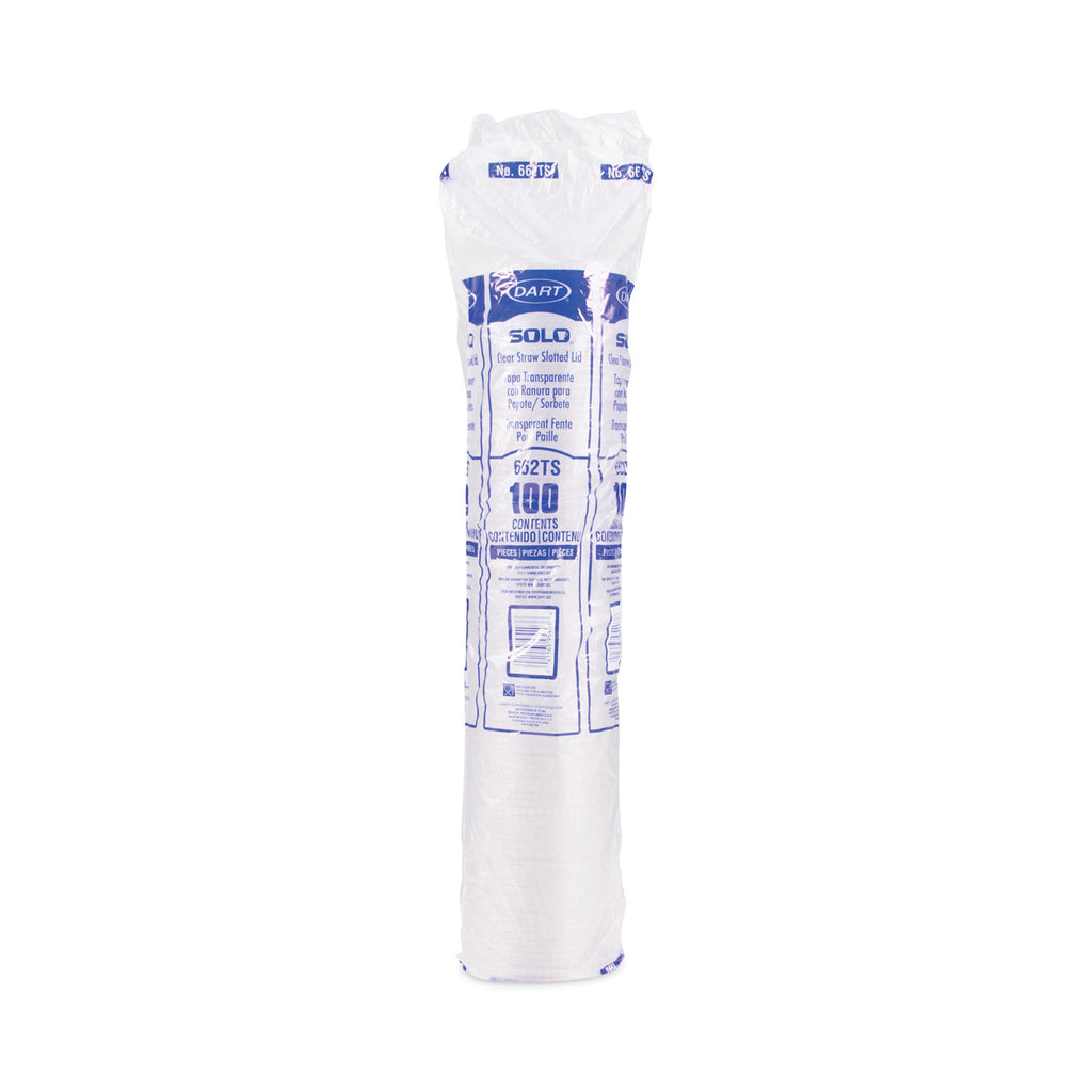 Straw-Slot Cold Cup Lids, Fits 9 oz to 20 oz Cups, Clear, 100/Pack