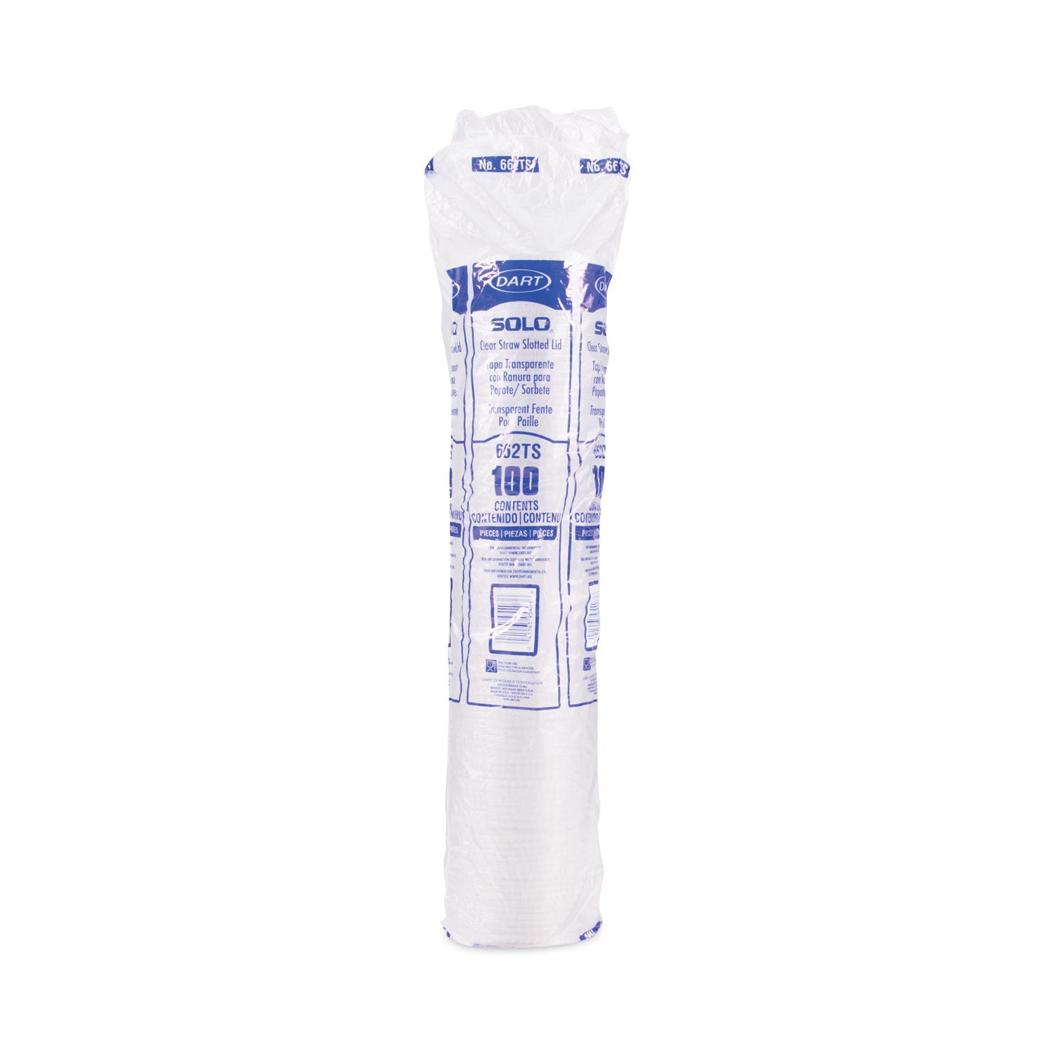 Straw-Slot Cold Cup Lids, Fits 9 oz to 20 oz Cups, Clear, 100/Pack