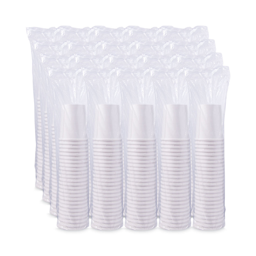 Flexstyle Double Poly Paper Containers, 32 oz, White, Paper, 25/Pack, 20 Packs/Carton
