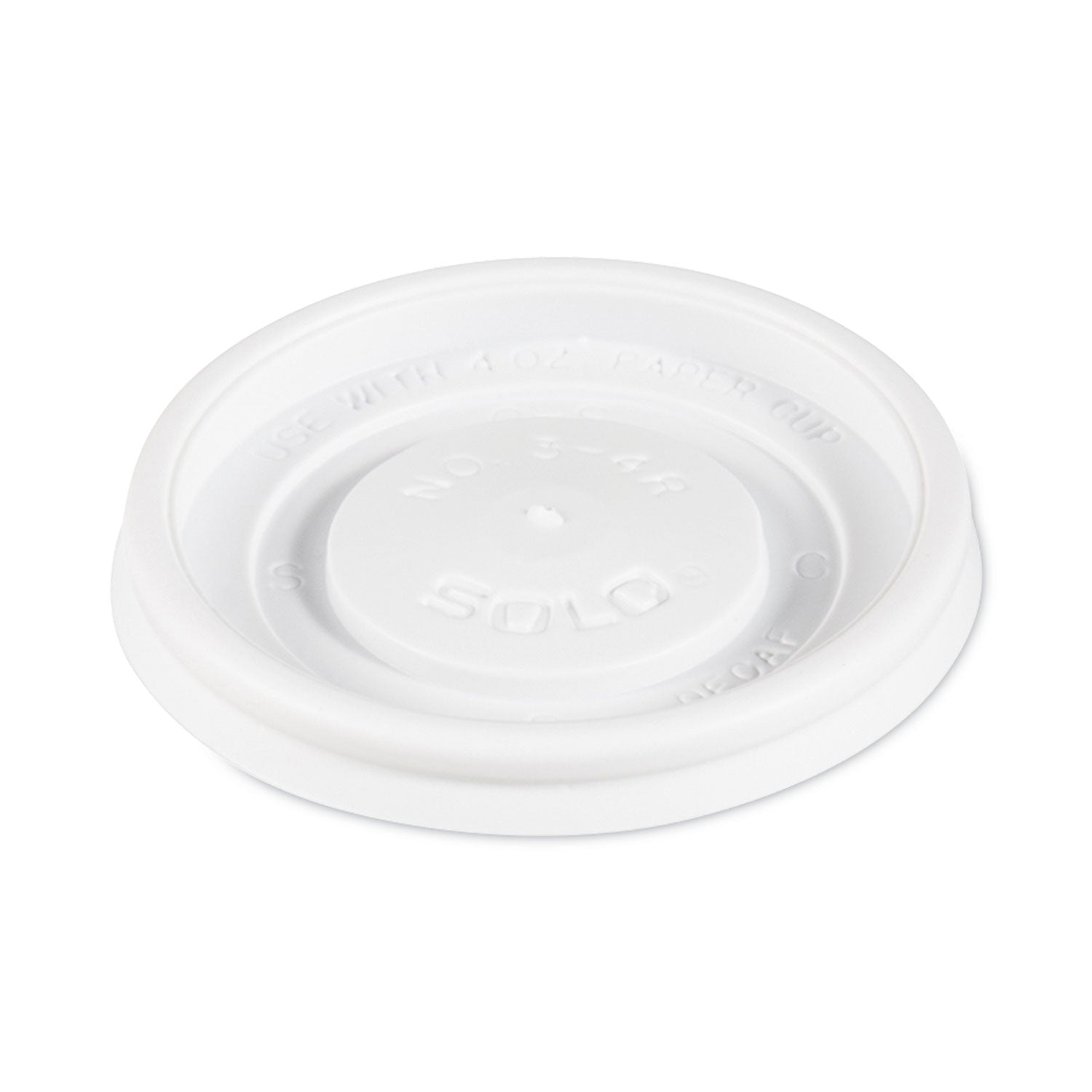 Polystyrene Vented Hot Cup Lids, Fits 4 oz Cups, White, 100/Pack, 10 Packs/Carton - 