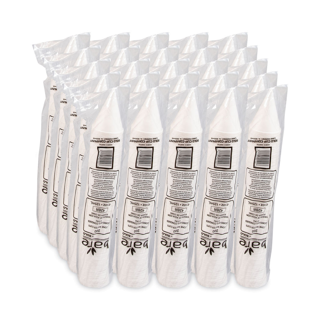 Bare Eco-Forward Treated Paper Cone Cups, ProPlanet Seal, 4.25 oz, White, 200/Bag, 25 Bags/Carton