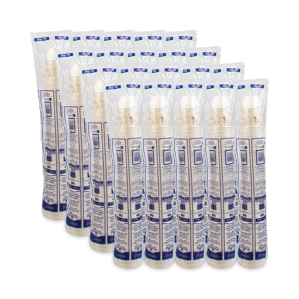 Symphony Design Wax-Coated Paper Cold Cups, ProPlanet Seal, 9 oz, Beige/White, 100/Sleeve, 20 Sleeves/Carton
